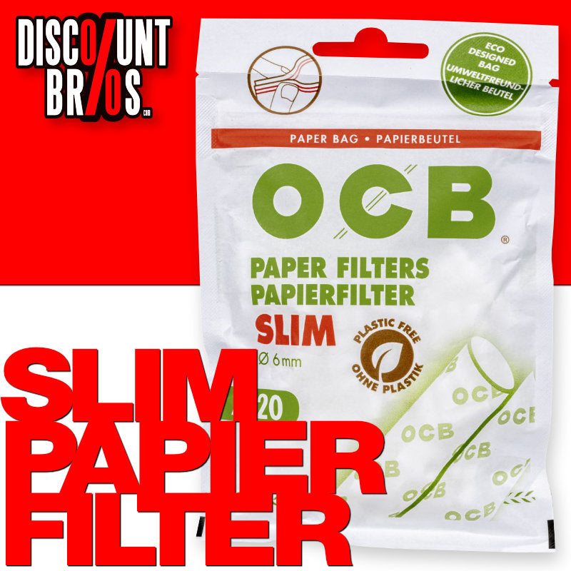120 Stk. OCB Papierfilter Filter Tips SLIM 6 mm, 34 Beutel je 120 Filter