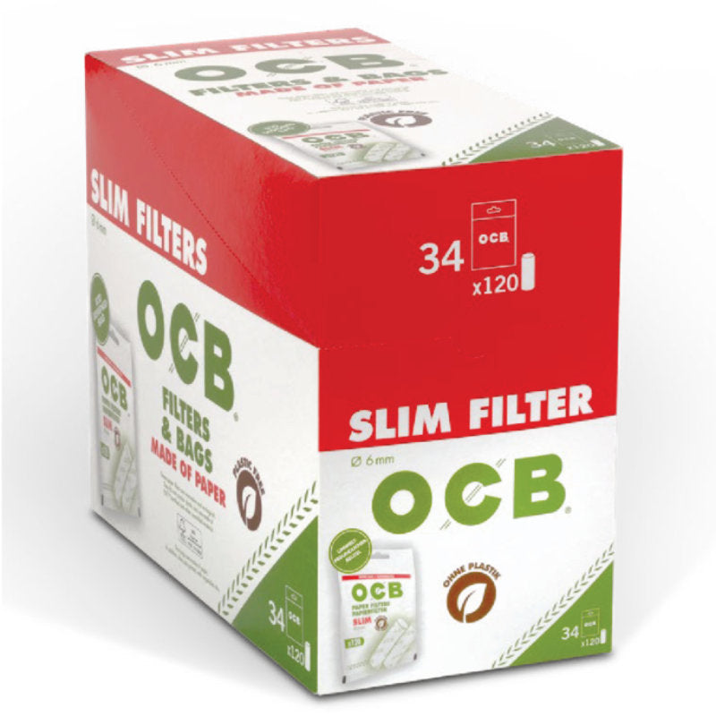 120 Stk. OCB Papierfilter Filter Tips SLIM 6 mm