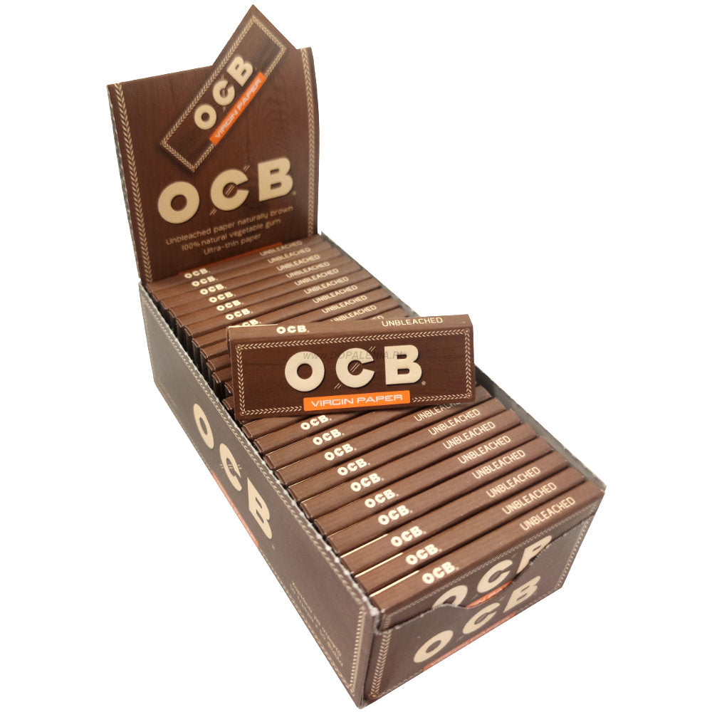 Superdünne, ungebleichte OCB VIRGIN KURZ Unbleached Papers Zigarettenpapier 50 Blatt 70×36mm
