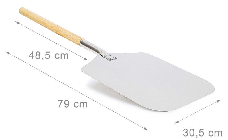 Alu Pizzaschaufel Brot und Pizzaschieber Eckig 30,5 × 79 cm