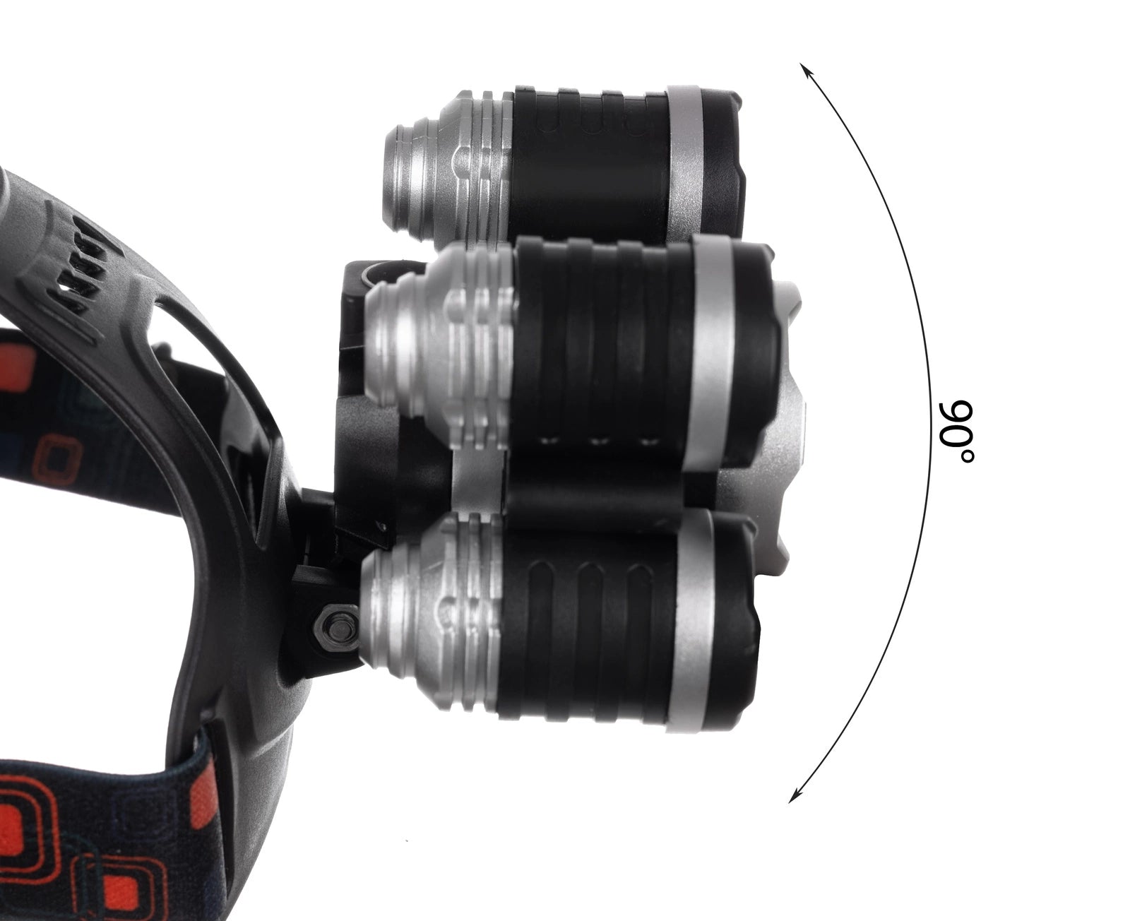 Bis 90 Grad neigbarer Lampenkopf der Trizand Stirnlampe