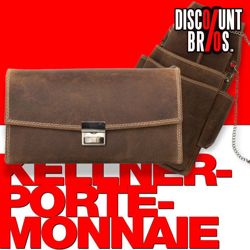 Profi KELLNER PORTEMONNAIE Geldbörse inkl. Kellnerholster aus Echtleder BRAUN