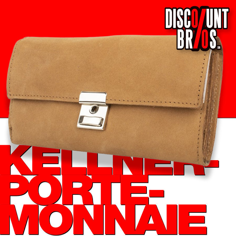 Kellner Service- PORTEMONNAIE Geldbörse aus Wildleder Echtleder BRAUN
