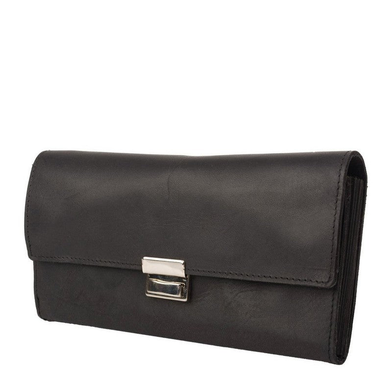 Kellner Service- PORTEMONNAIE Geldbörse aus Wildleder Echtleder SCHWARZ