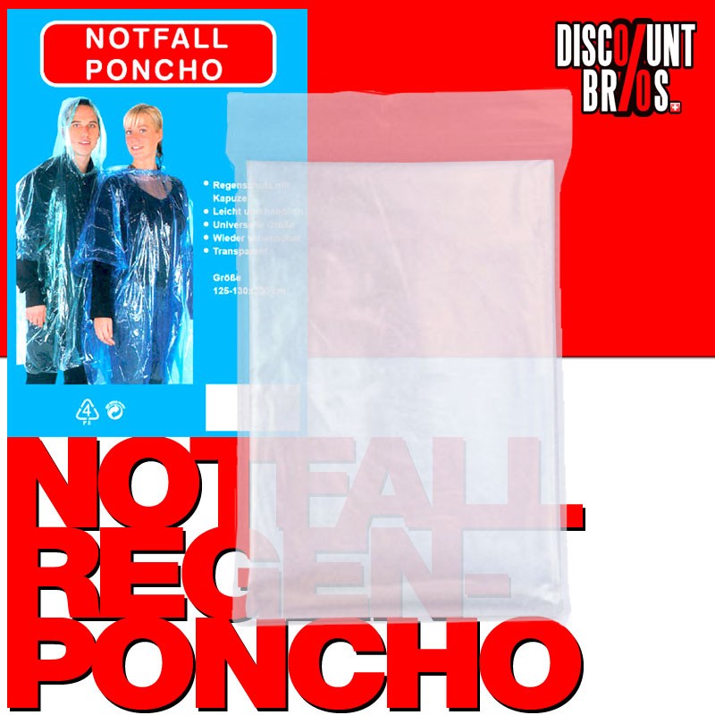 10 Stk. REGENPONCHO für den Notfall transparent
