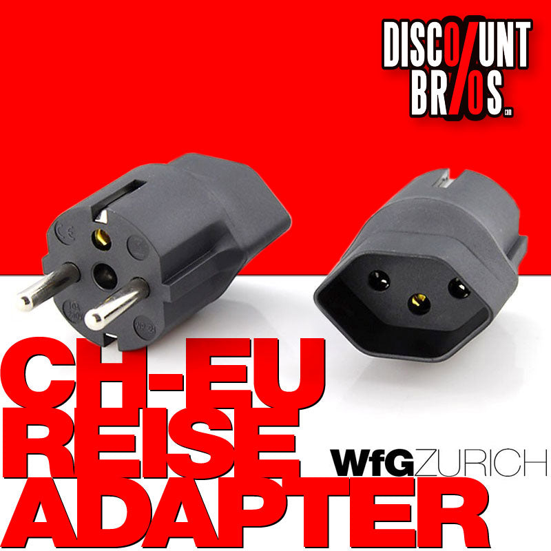 100 Stk. Übergangs-Stecker REISEADAPTER Schweiz / CH (T13) > EU / SCHUKO (Typ F CEE 7)