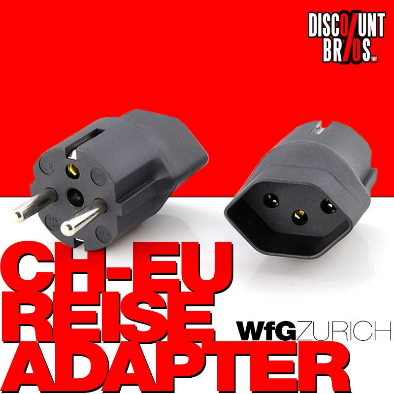10 Stk. Übergangs-Stecker REISEADAPTER Schweiz / CH (T13) > EU / SCHUKO (Typ F CEE 7)