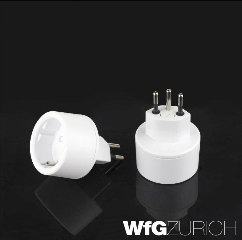 100 Stk. Reiseadapter Übergangs-Stecker SCHUKO (Typ F CEE 7) > Schweiz/CH (T12)