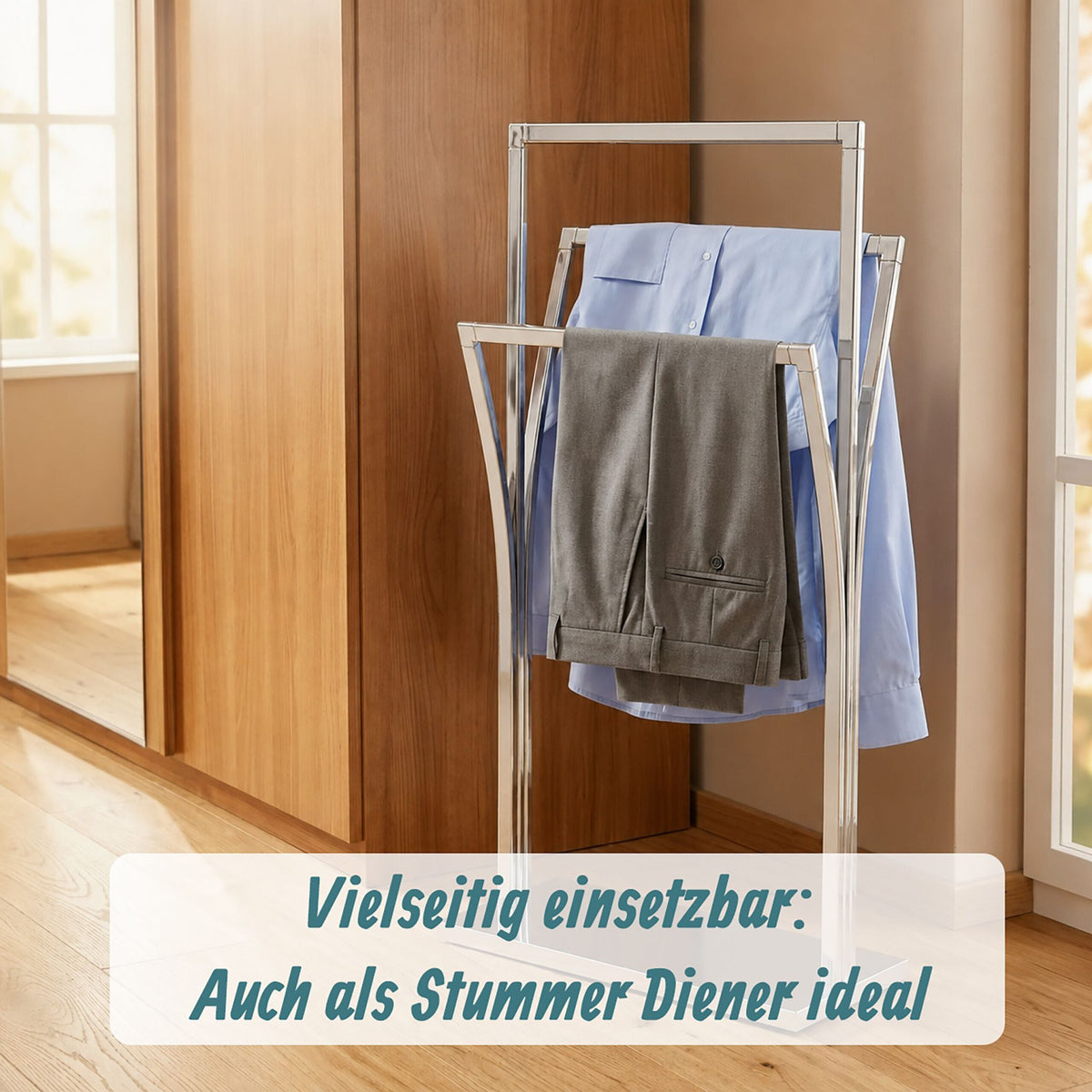 Relaxdays Handtuchständer aus Edelstahl mit drei Stangen, Herstelleransicht 6