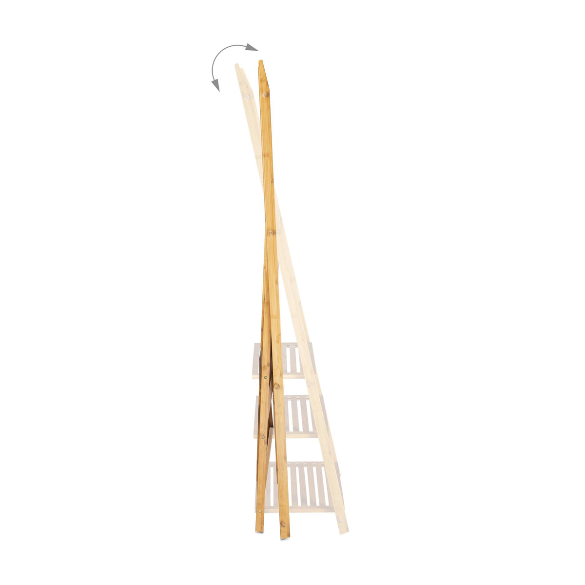 Relaxdays Handtuchhalter Bambus faltbar mit 3 Ablagen