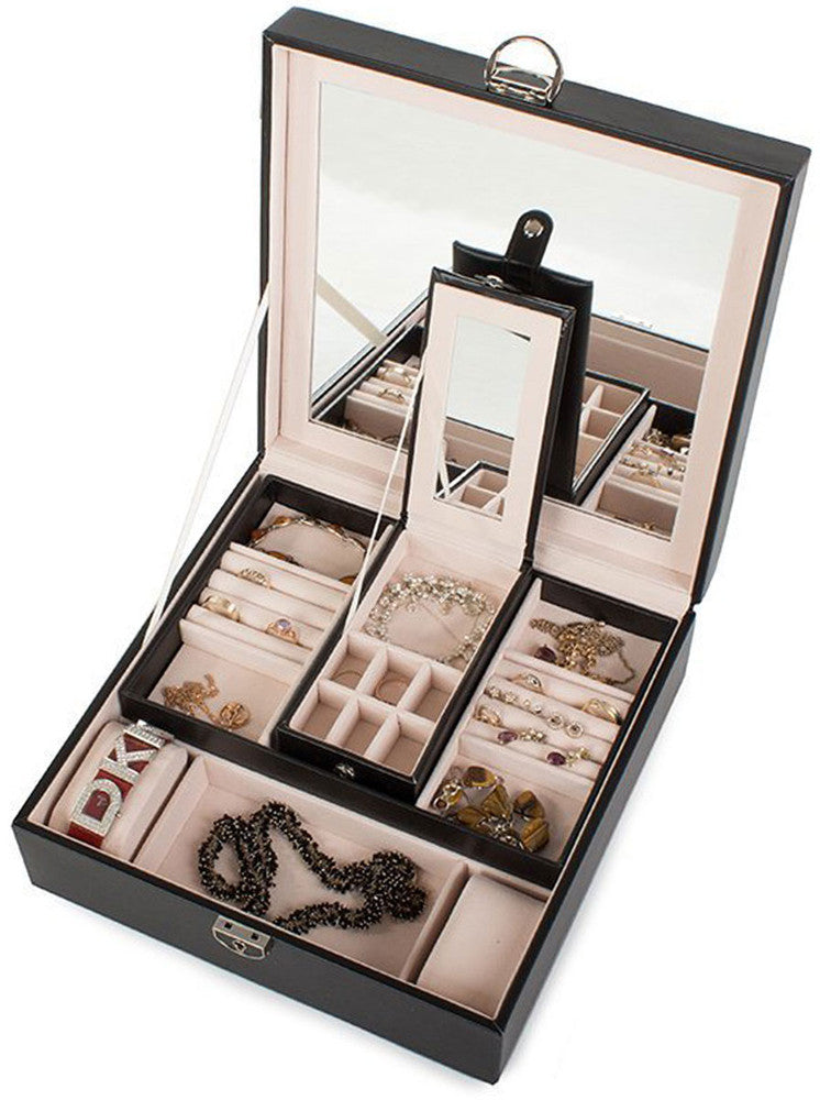 Edle SCHMUCK- UND UHRENBOX Schmuckschatulle Uhrenkoffer Schmuckkästchen SCHMUCK-KOFFER