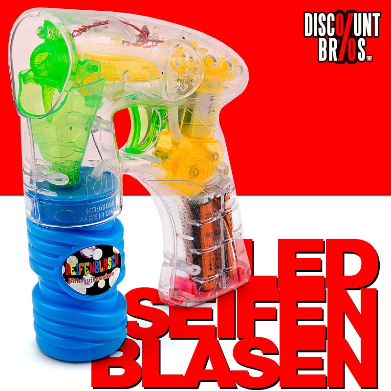 Kinder PARTY Spass: SEIFENBLASENPISTOLE mit 3 LED