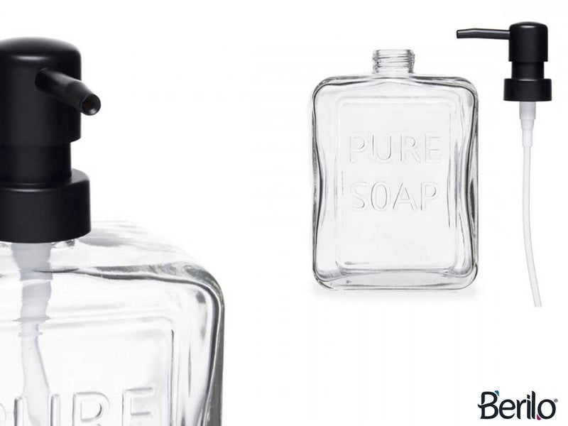 Portionierer PURE SOAP SEIFENSPENDER aus transparentem Glas 570ml