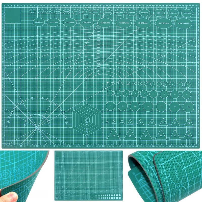 Selbstheilende Schneidematte CUTTING MAT Bastelmatte mit Skala doppelseitig GRÜN A2 45×60cm