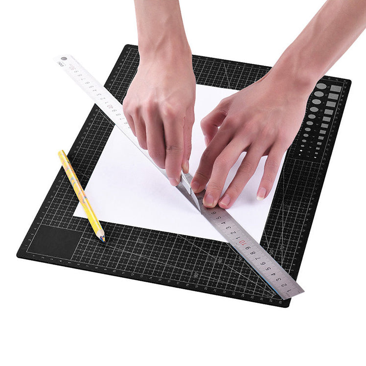 Selbstheilende Schneidematte CUTTING MAT Bastelmatte mit Skala doppelseitig SCHWARZ A3 30×45cm