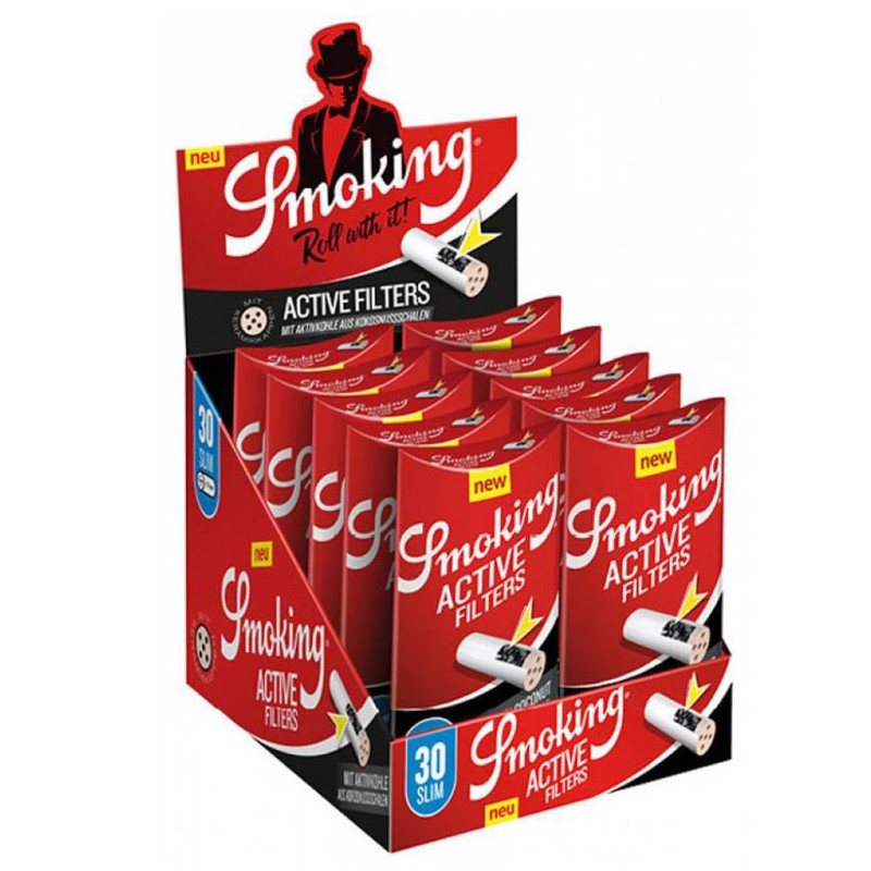 30 Stk. SMOKING ACTIVE Aktivkohlefilter Filter Tips SLIM Ø 6 mm – mild & nachhaltig