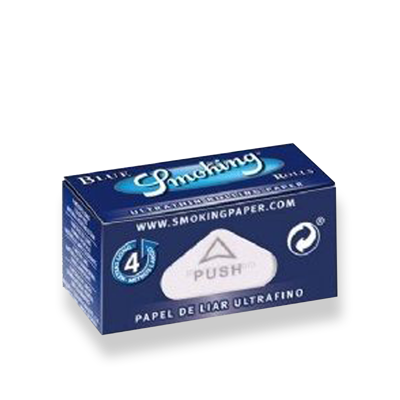 24 × SMOKING BLUE Rolls King Size Blau Zigarettenpapier 4m×54mm