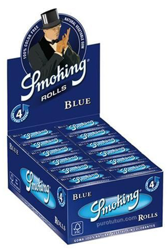 SMOKING BLUE Rolls King Size Blau Zigarettenpapier 4 m × 54 mm