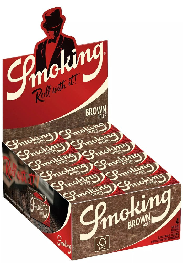 24× SMOKING BROWN ROLLS Zigarettenpapier Papers Rollen Braun
