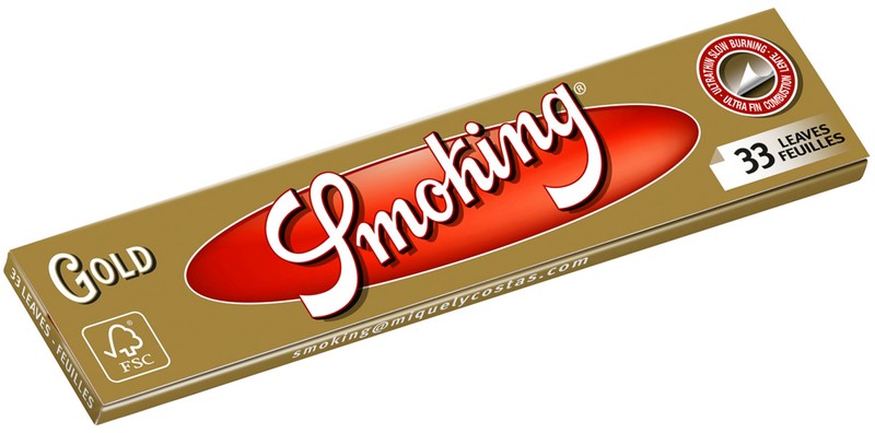 SMOKING GOLD King Size SLIM Papers 33 Blatt Zigarettenpapier 108×44mm