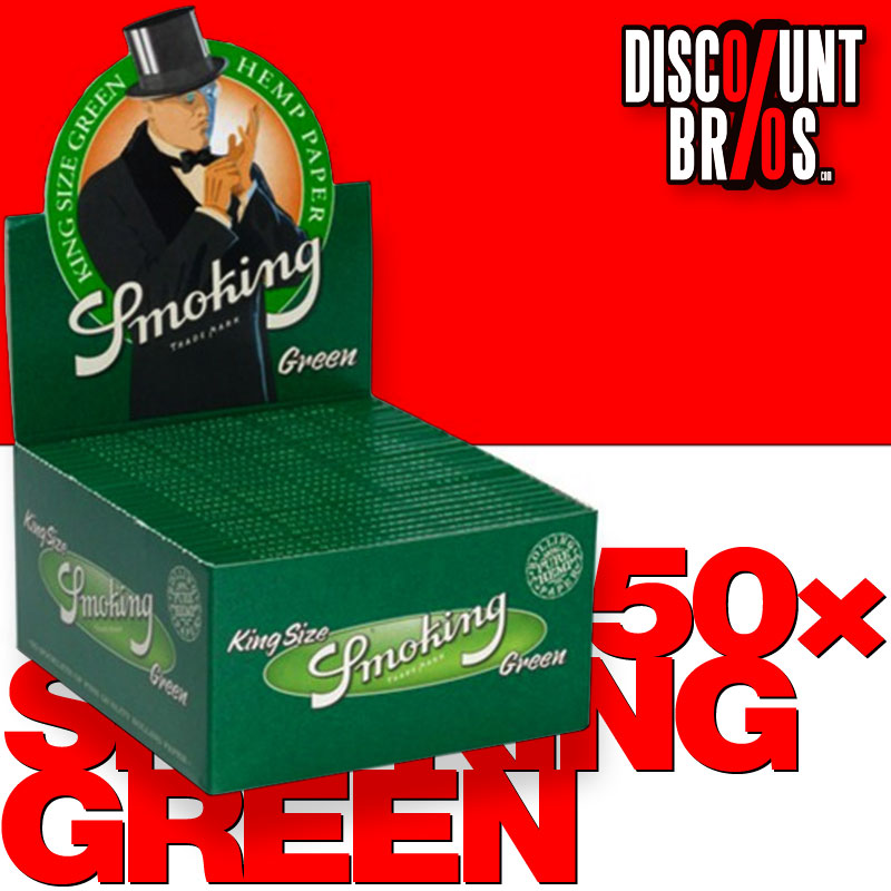 50 × SMOKING GREEN Grün HANF King Size Hemp Papers 50 × 33 Blatt Zigarettenpapier 110×52mm