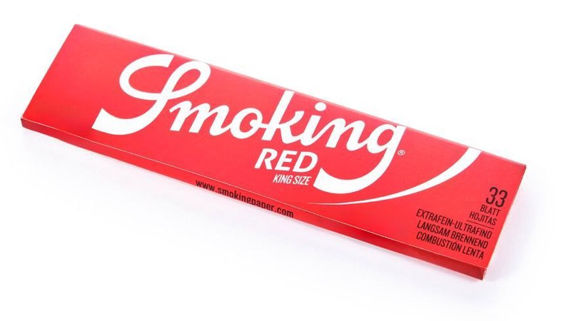 SMOKING RED King Size Papers 33 Blatt Zigarettenpapier 108×52mm