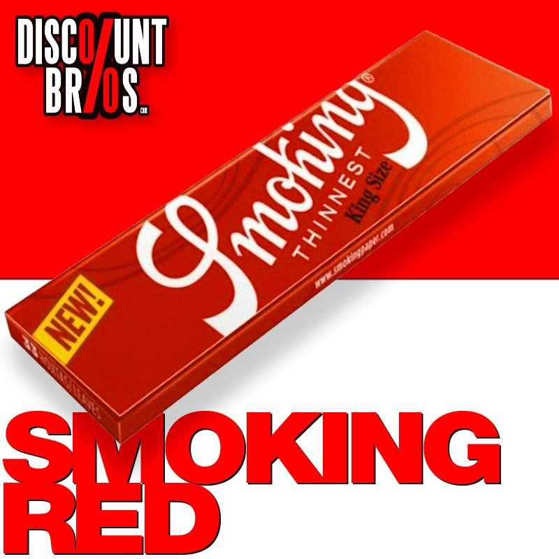 SMOKING RED THINNEST King Size Papers 33 Blatt Zigarettenpapier 108×44mm