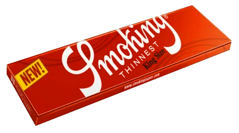 10 × SMOKING RED THINNEST King Size Papers 33 Blatt Zigarettenpapier 108×44mm