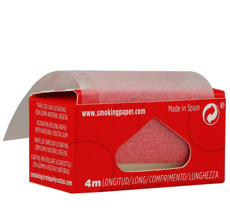10 × SMOKING RED THINNEST Rolls Slim Papers Zigarettenpapier 4m×44mm