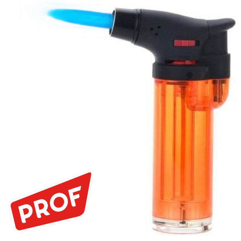 PROF Easy Torch STURM-FEUERZEUG Farbig Transparent, Blaue Flamme