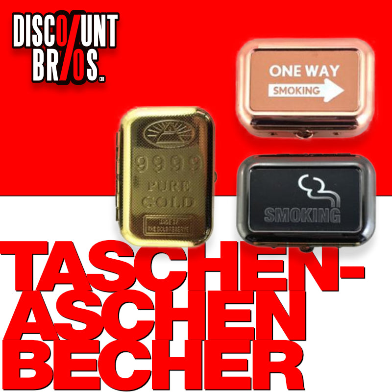 Feldaschenbecher MINI TASCHEN ASCHENBECHER Metall Rechteckig SUJETS