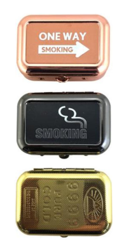 Feldaschenbecher MINI TASCHEN ASCHENBECHER Metall Rechteckig SUJETS