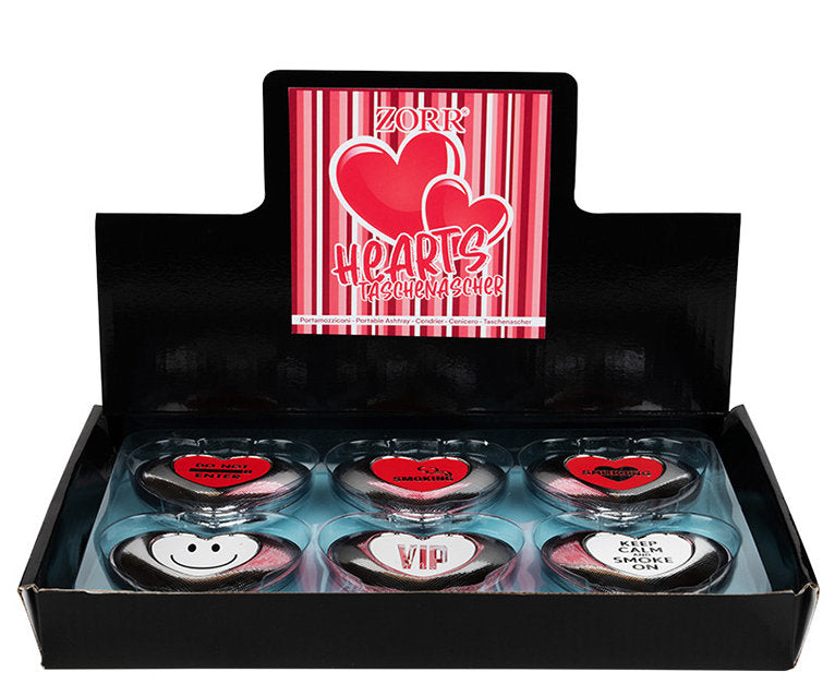 Feldaschenbecher MINI TASCHEN ASCHENBECHER Metall Heart Herzform SUJETS