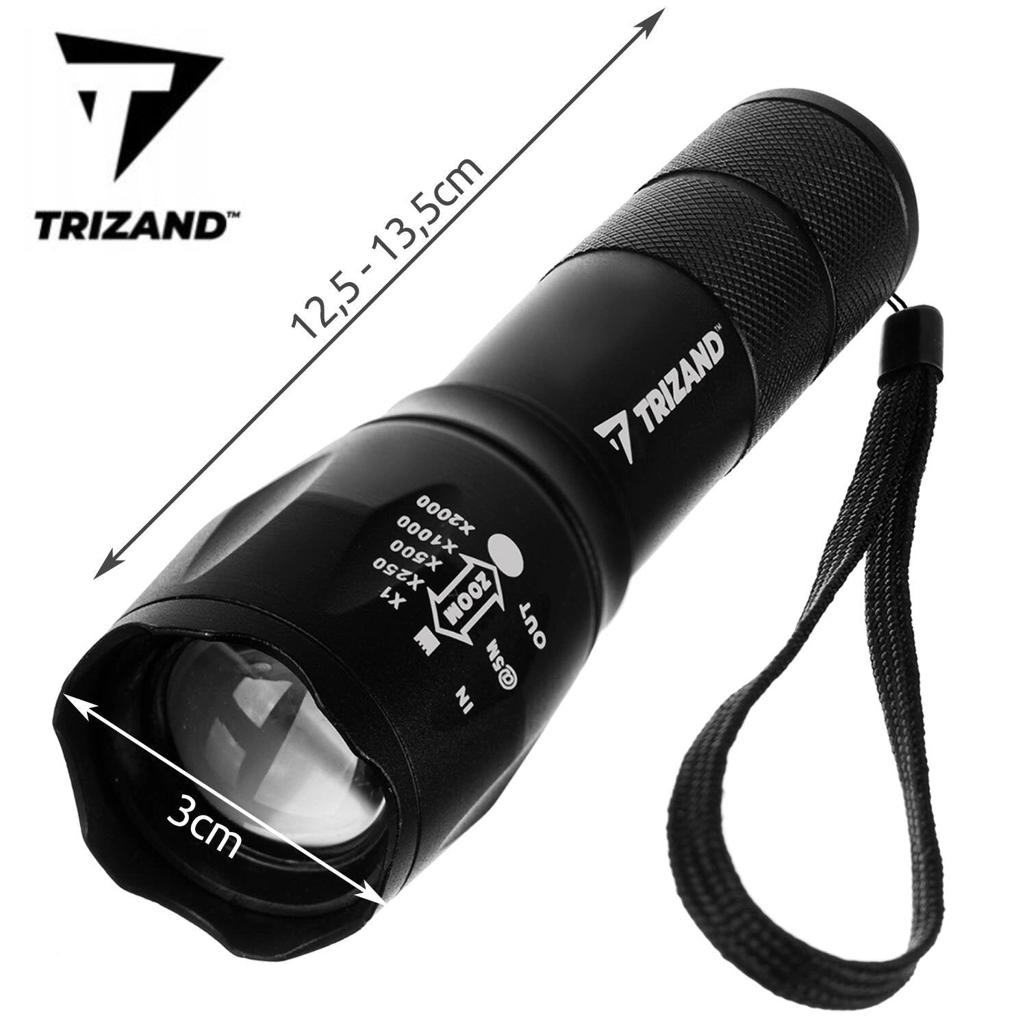 Trizand T6 USB CREE LED Taschenlampe mit Zoom
