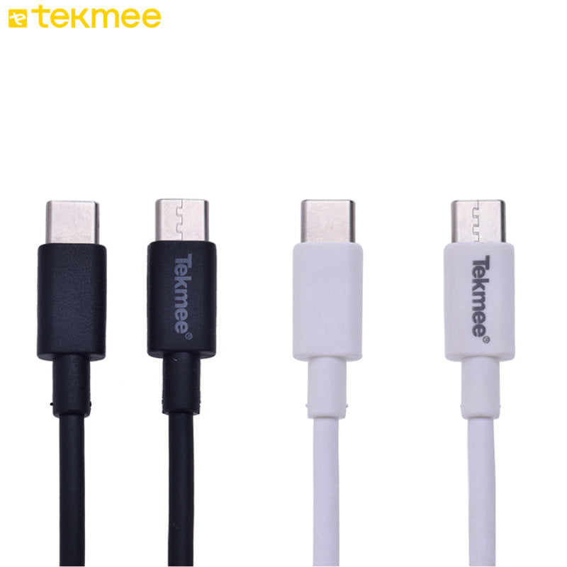 Tekmee USB C auf USB C Ladekabel 1 m, 60W, 3A, schwarz oder weiss