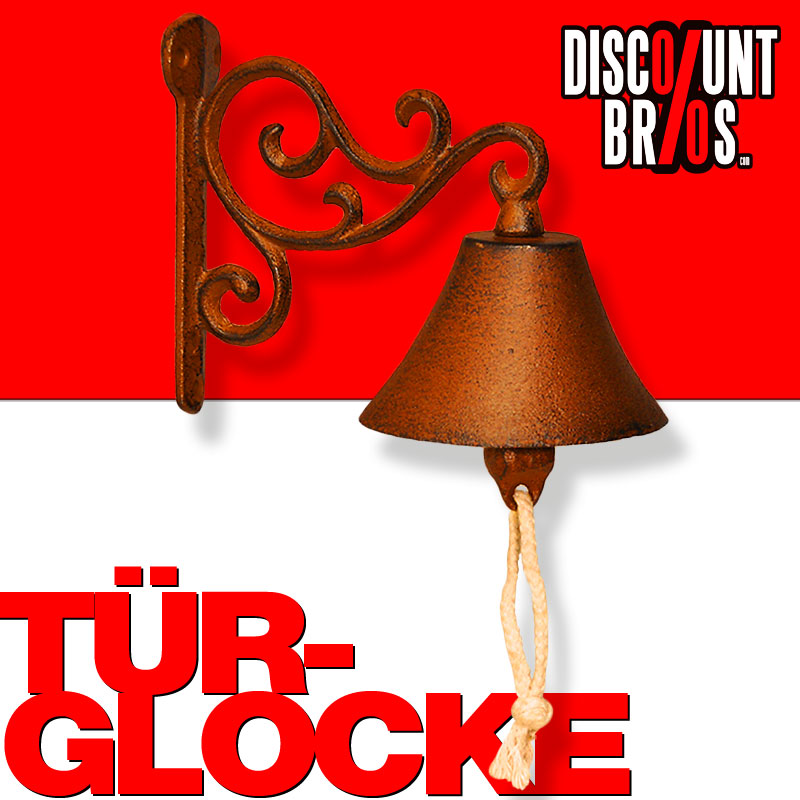 Türglocke GLOCKE mit Wandhalterung aus Gusseisen