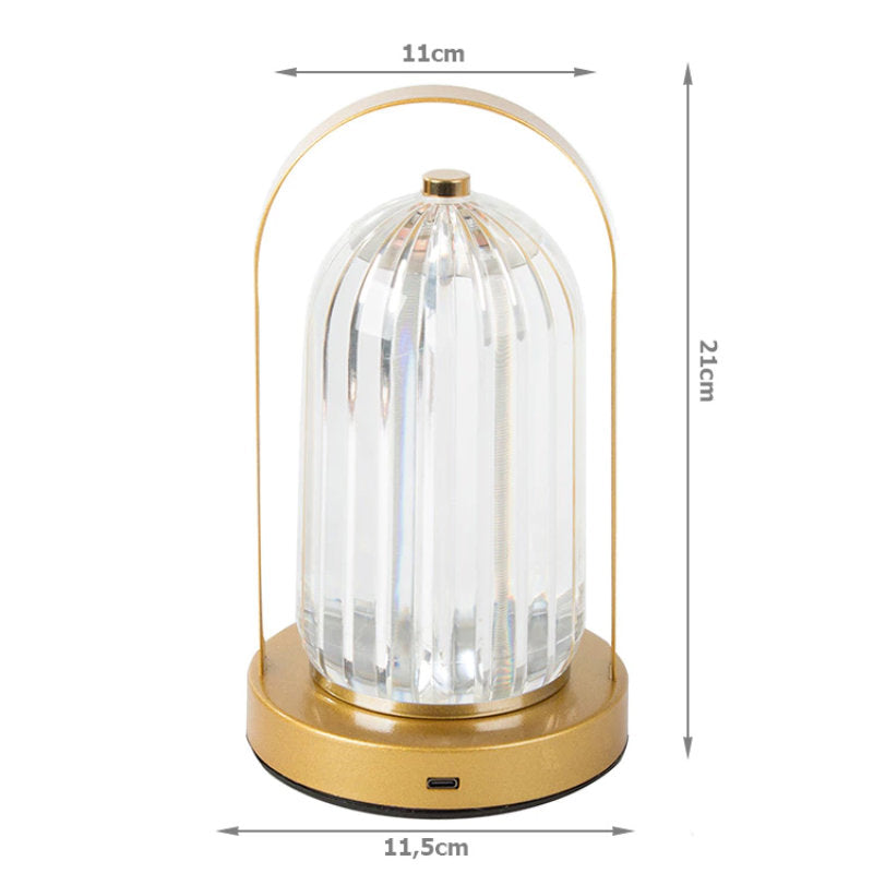 Akku Tischleuchte KRISTALL LED TISCHLAMPE mit Touch – 3 Lichtmodi