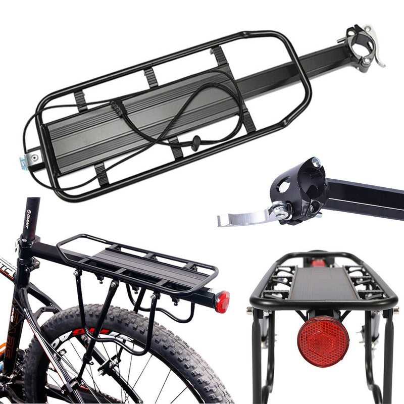 Schnellmontage Velo- Fahrrad GEPÄCKTRÄGER aus Aluminium bis 30kg SCHWARZ