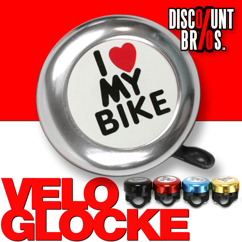 Retro VELOGLOCKE "I ❤️ MY BIKE" Fahrradklingel Fahrradglocke Ø54mm