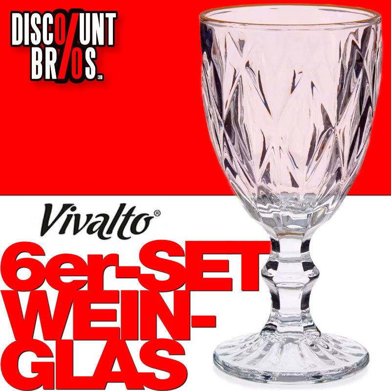 6er-Set Trinkgläser mit Goldand WEINGLAS Weingläser Glas von VIVALTO 6×33cl