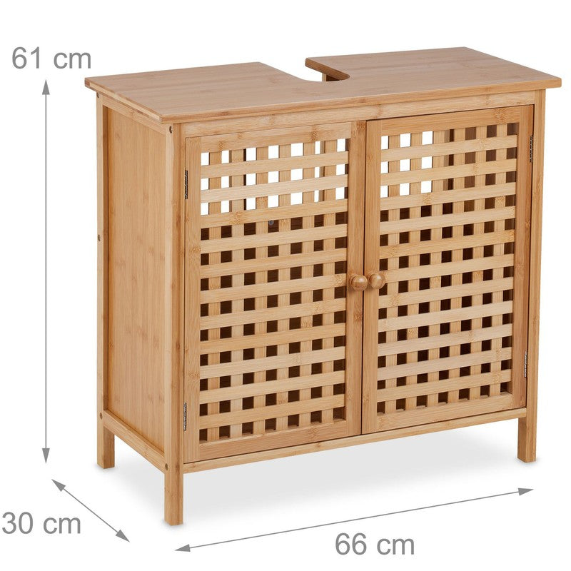 Waschbeckenunterschrank UNTERSCHRANK Waschbeckenschrank aus Bambus