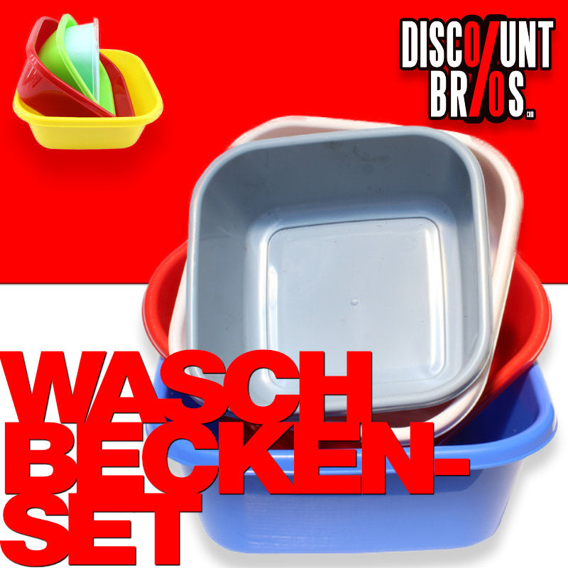 Waschbecken-Set quadratisch, 4-teilig