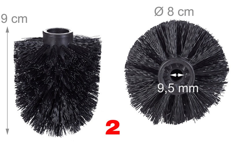 WC Bürstenkopf Toilettenbürsten-Ersatz-Set WC-Bürste Schwarz 5 oder 9 Stück