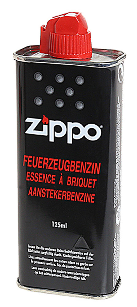 Zippo Raucherset FEUERZEUG-SET Benzinfeuerzeug Chrom-Gebürstet, Feuerzeugbenzin, Feuersteine + Geschenkbox
