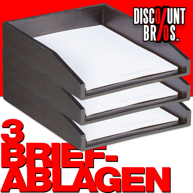 3 Stk. Dokumentenablage Papierablage BRIEFABLAGE Bambus BRAUN 3er-Set