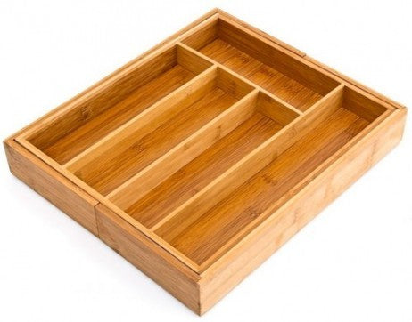 Vario BESTECKKASTEN Schubladeneinsatz aus Bambus Holz 34×29,5-48cm
