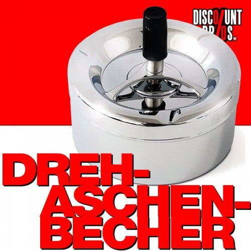 Verchromter DREH-ASCHENBECHER Aschenbecher Drehaschenbecher aus Metall Ø11cm
