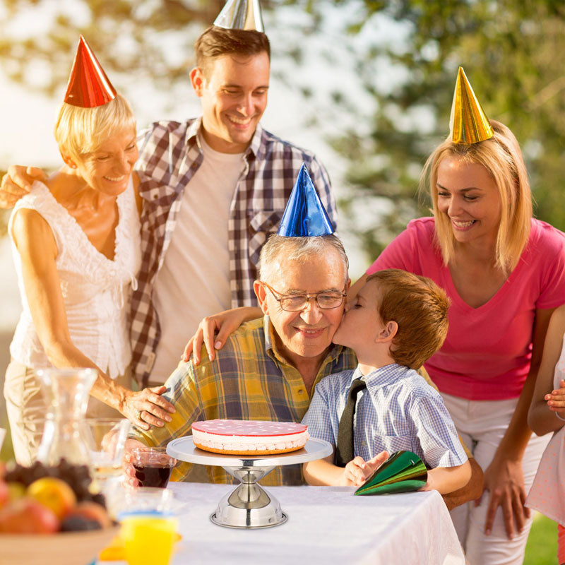 Drehbare Kuchenservierplatte DREHPLATTE Tortenplatte Servierplatte aus Edelstahl Ø32,5cm