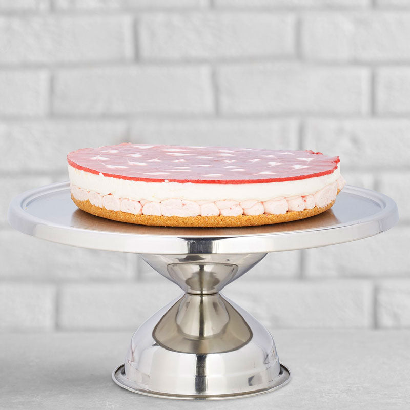 Drehbare Kuchenservierplatte DREHPLATTE Tortenplatte Servierplatte aus Edelstahl Ø32,5cm