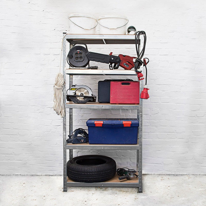 XL 220  x 100 x 45cm Lagerregal SCHWERLASTREGAL Metallregal Steckregal Gestell Regal mit 5 Böden